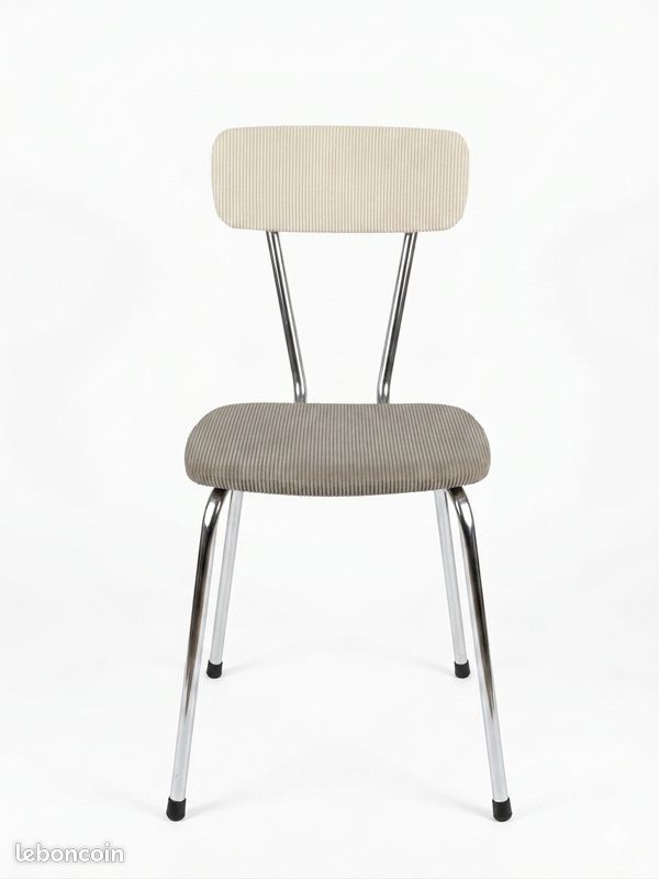Lot de 4 chaises vintage velours côtelé (image 4)