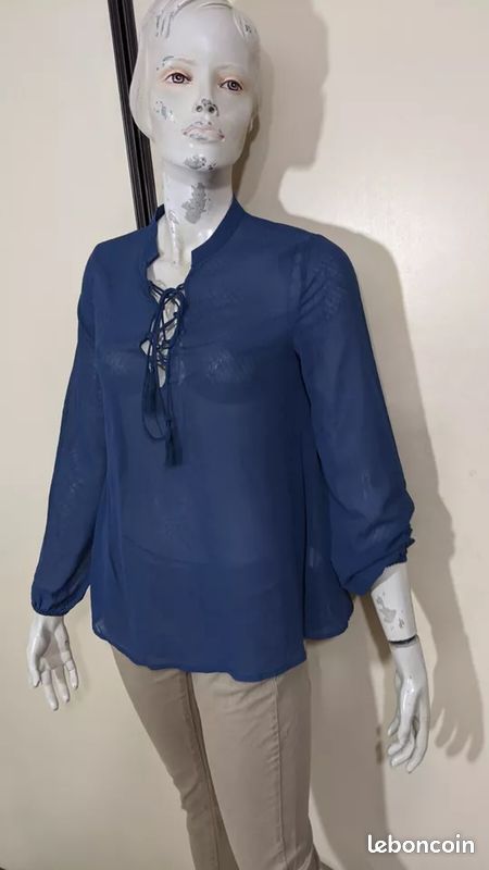 💕 Pepe Jeans Taille 36 💕 blouse manches longues femme bleu roi - Main Image