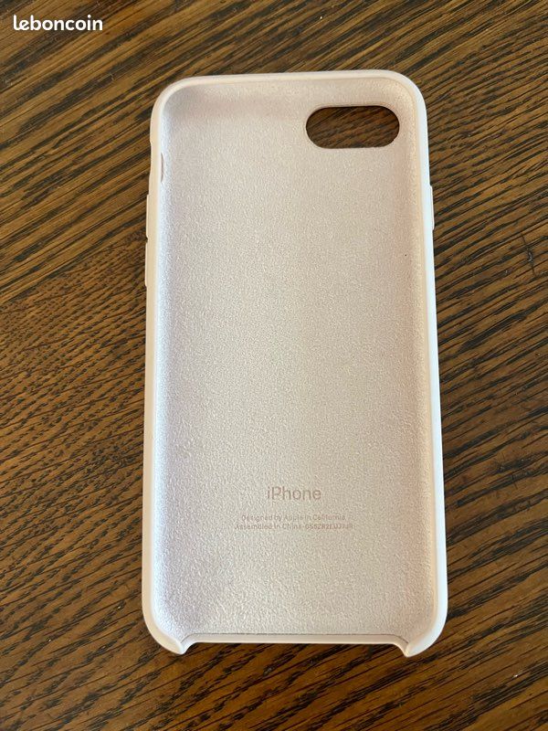 Coque silicone iPhone SE - Rose craie (image 4)