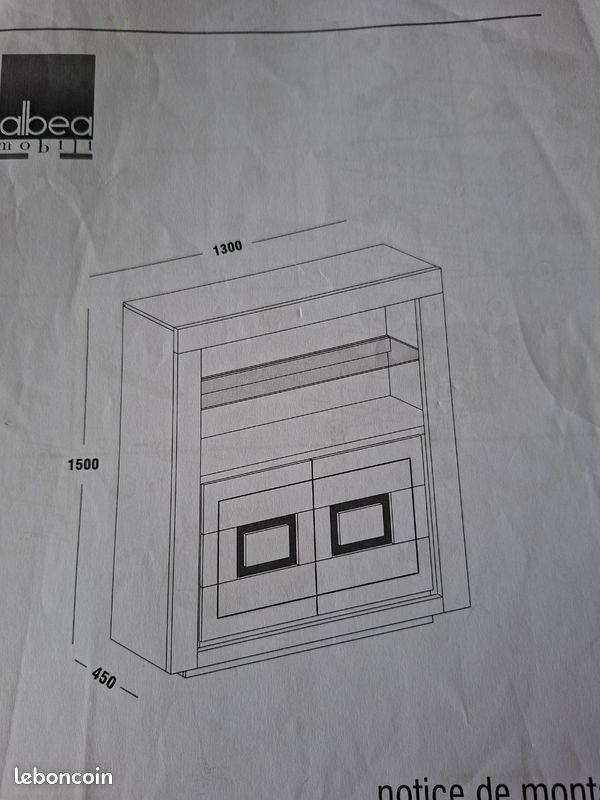 Meuble de salon avec vitrine et rangement (image 3)