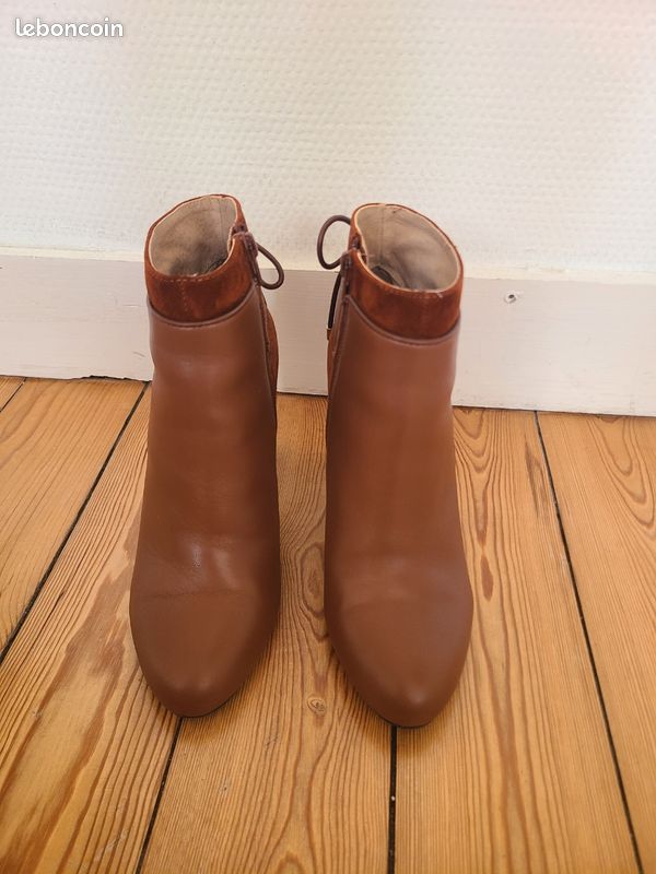 Bottines Bally En Daim Marron Vintage - Taille 37, Talon 6 Cm - Occasion Bon état