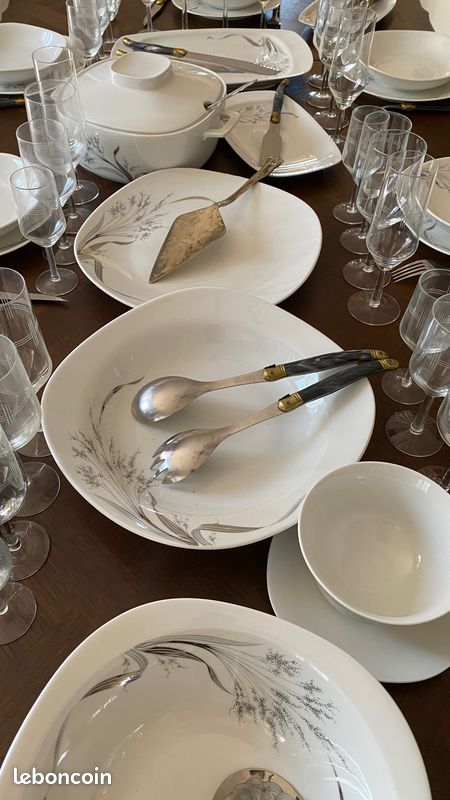 Service complet porcelaine 48 assiettes et 9 plats (image 5)