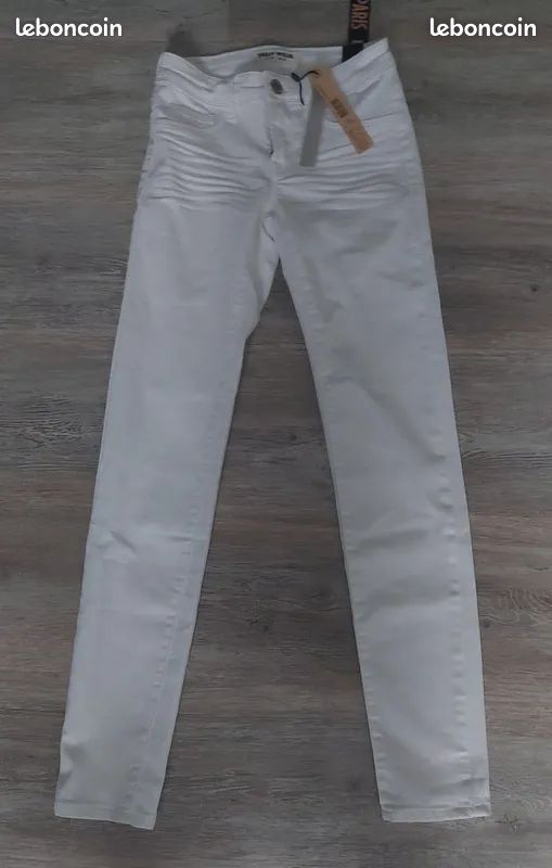 Pantalon jeans femme blanc neuf 32 tally weijl (image 1)