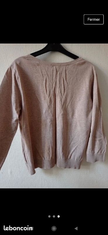 Lot de 2 gilets taille M, marque H&M, couleur rose et marron (image 2)