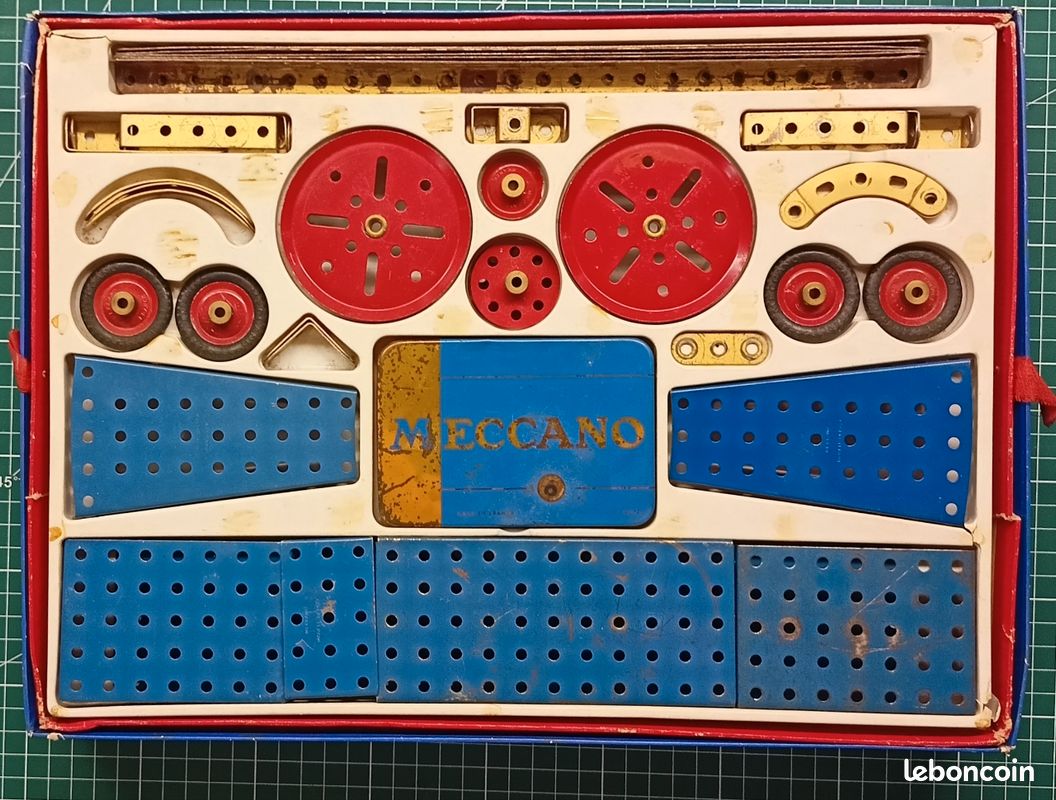 MECCANO LOT DE 4 LONGRINES 25 TROUS DOUBLES ref 99