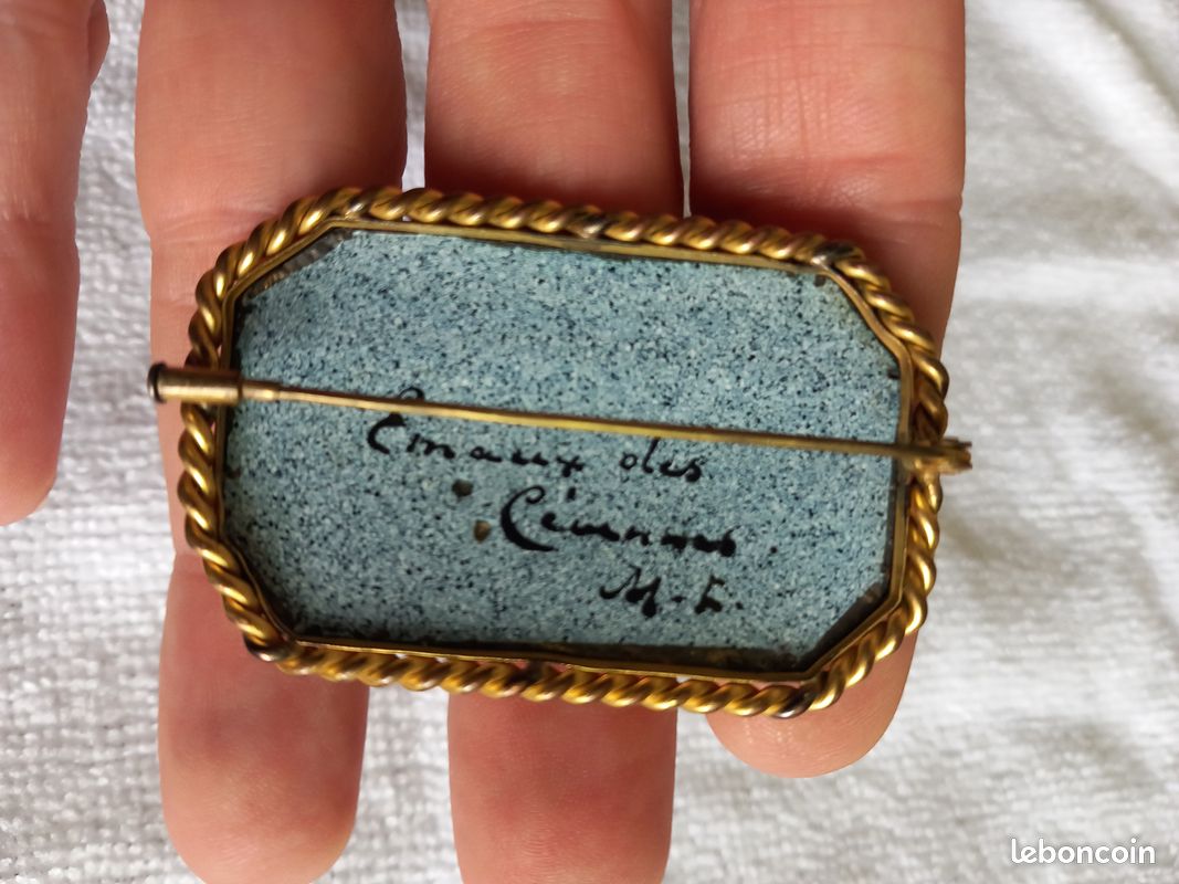 Broche Ancienne émaillée - Style émaux Des Cévennes - Bijou Vintage D'occasion