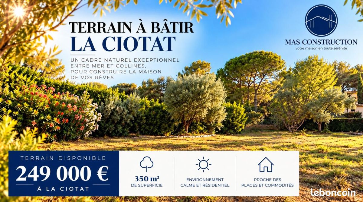 Terrain 350 m² · à La Ciotat · 249 000 €