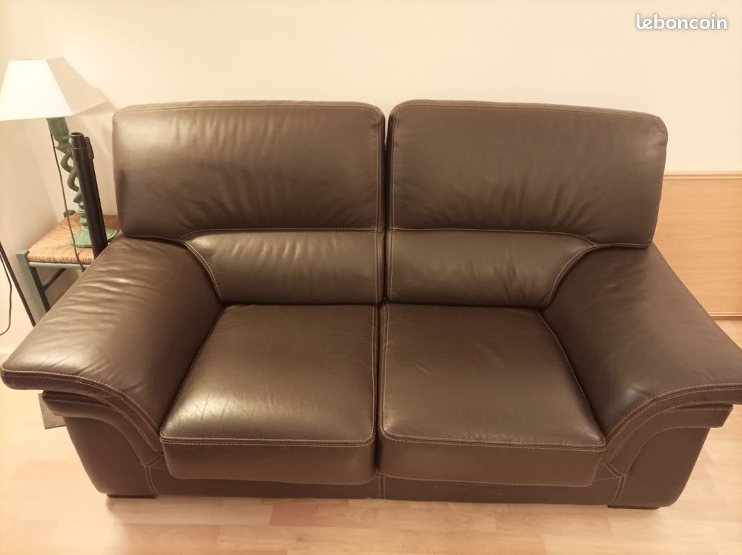 Canapé cuir marron (image 2)