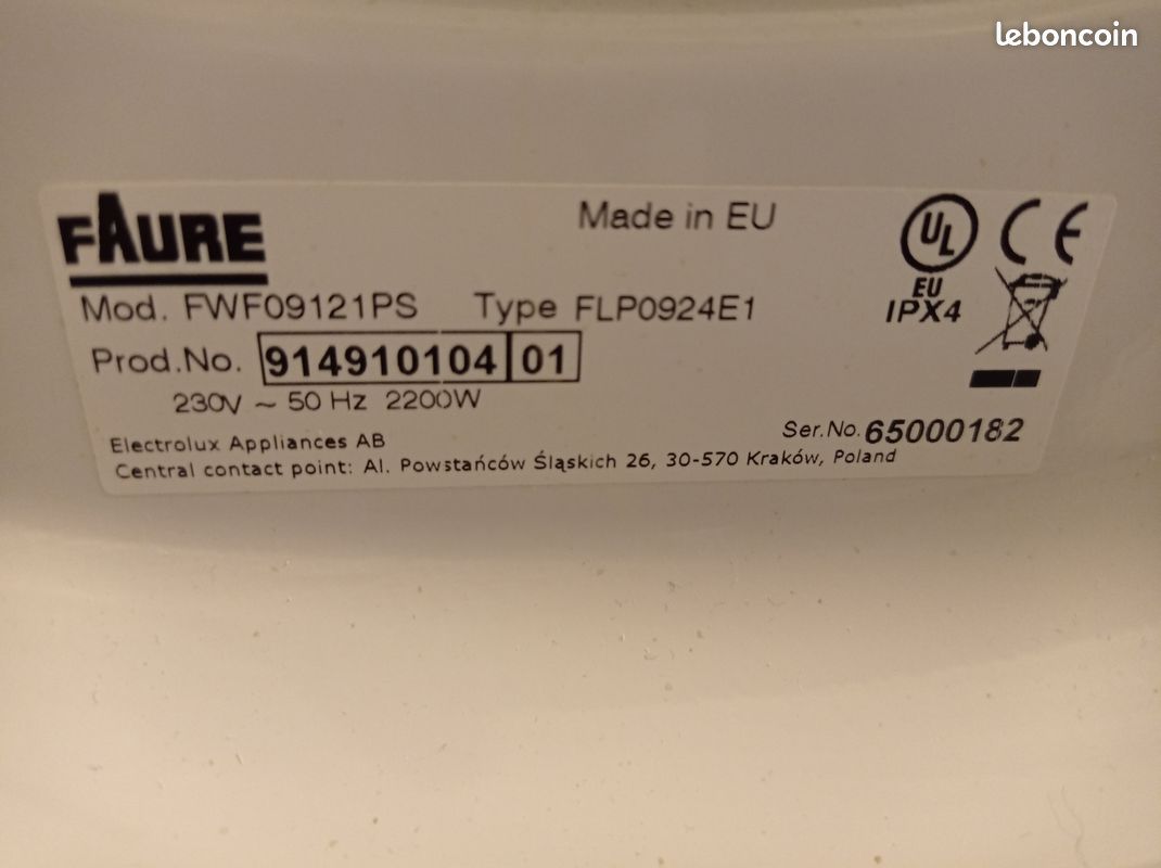 Lave Linge xxl 9kg Faure (image 4)