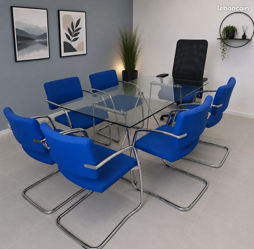 Vends 2 lots : Ensemble bureau/reunion et table ronde/réunion (image 1)