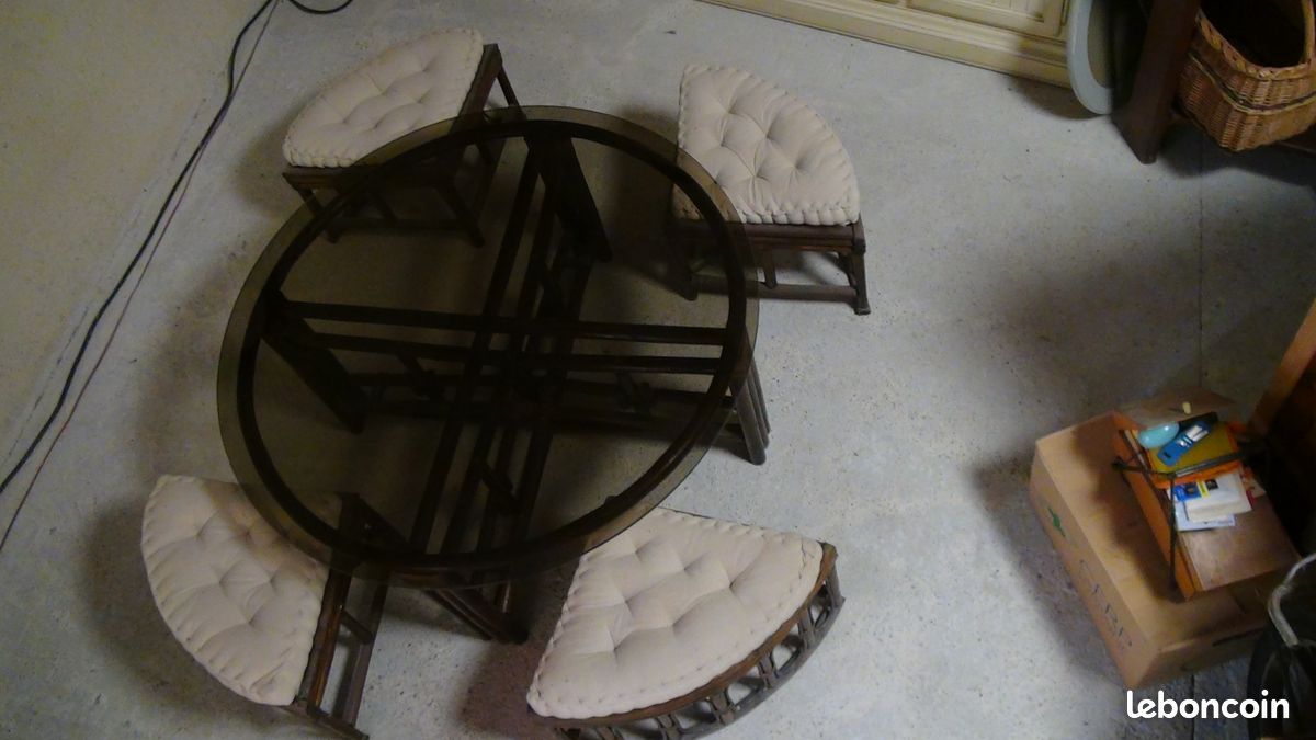 Table en osier réglable sur deux positions avec 4 assises (image 4)