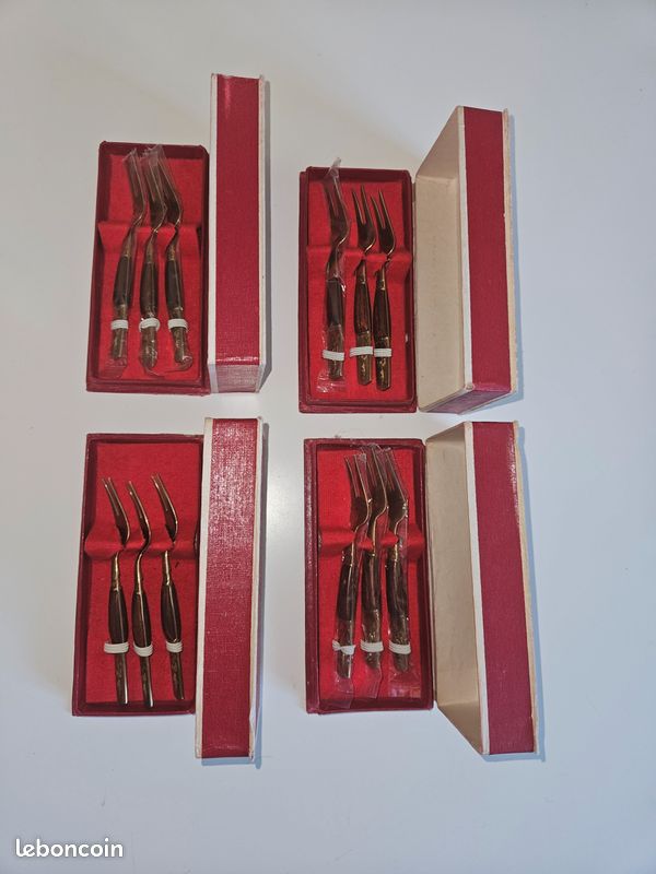 Set 10 fourchettes à cocktail Années 60