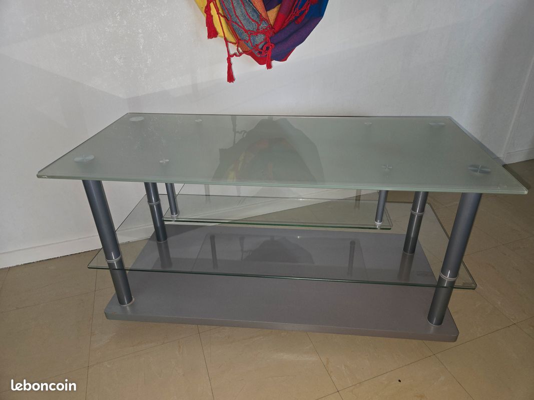 Table basse en verre avec meuble TV (image 2)