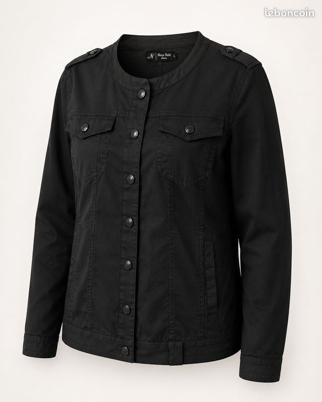 Veste en jean noire stretch Nana Belle (image 2)