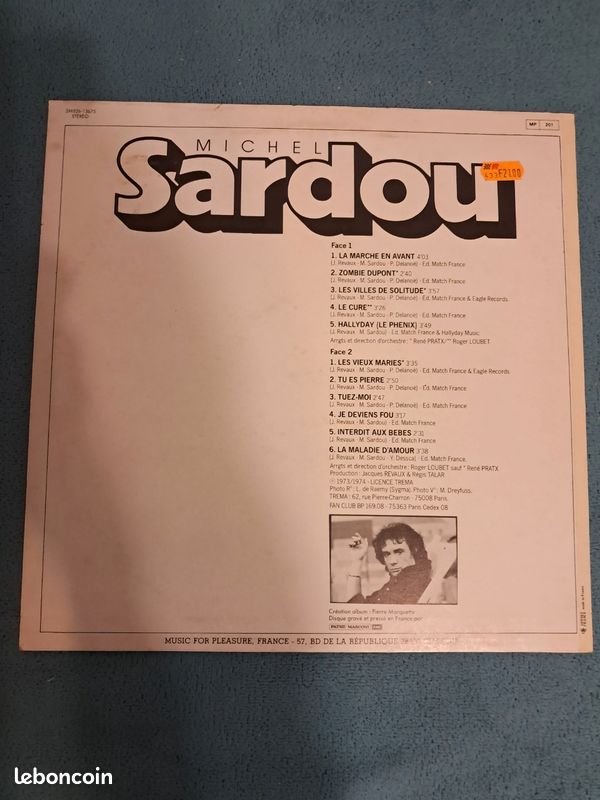 Disque vinyle 33tours Sardou (image 2)