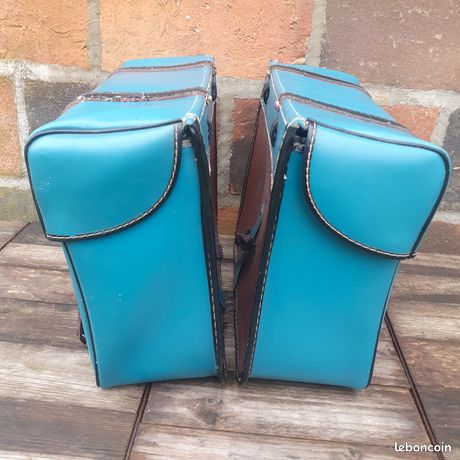 Sacoches Vélo Vintage à Sangles - Bleues, Pour Solex Ou Mobylette