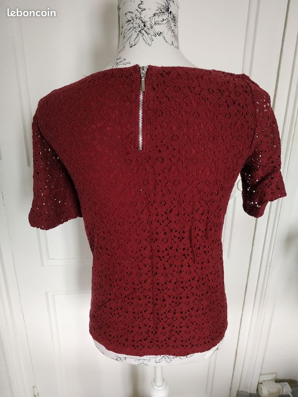 Blouse bordeau taille M (image 2)