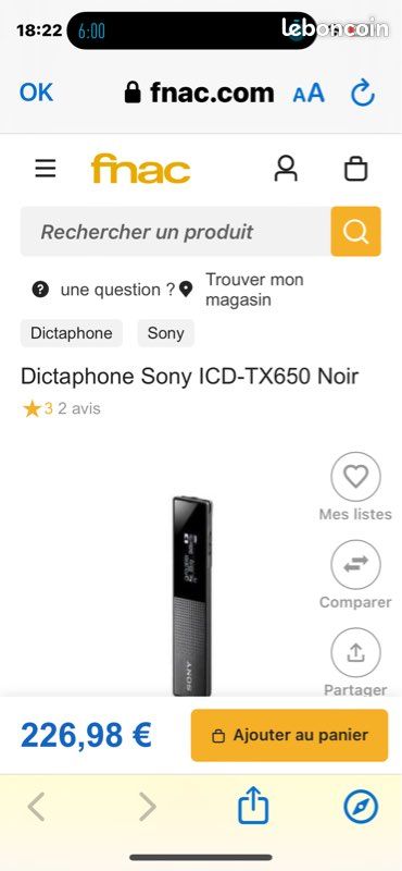 Sony ICD-TX650B - Enregistreur Vocal Numérique - Neuf - Garantie 2 ans (image 4)