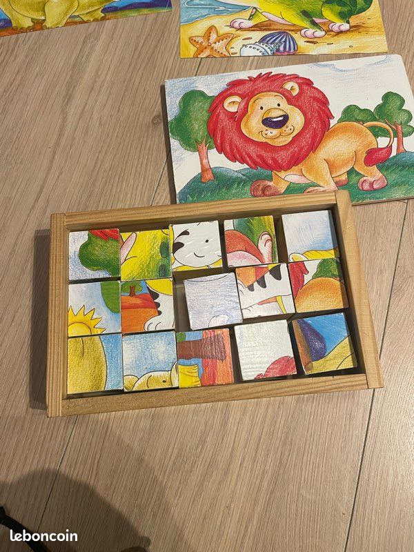 Puzzle de 15 CUBE en bois avec 6 modèles d’animaux (image 5)