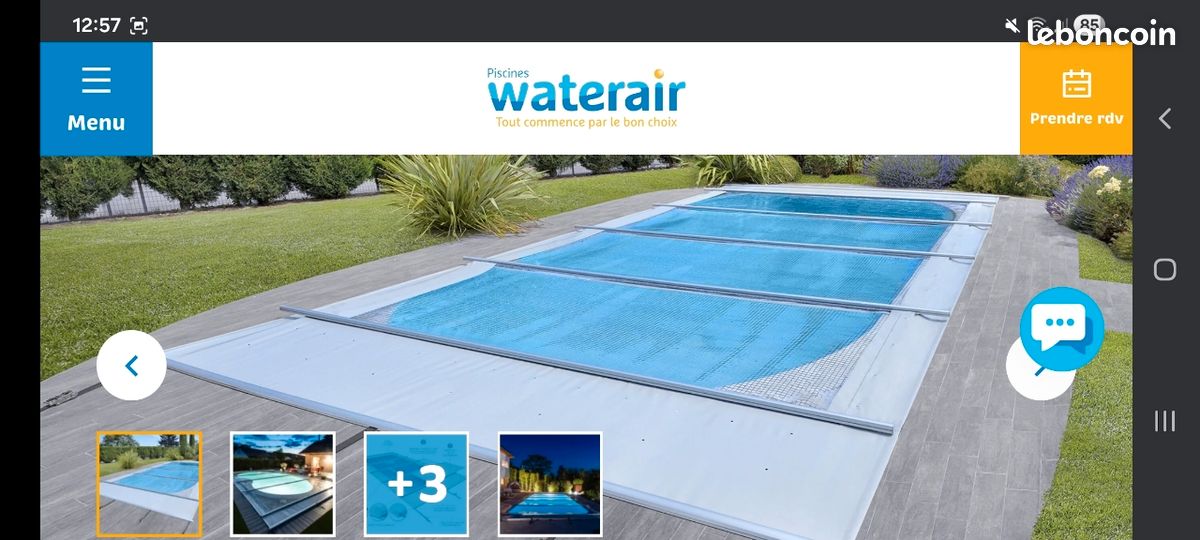 Bache 4 saisons en 1 pour piscine + Moteur électrique (chauffer gratuitement) (image 2)