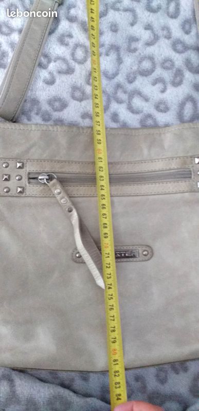 Sac Lancaster en CUIR Beige Bandoulière Femme Mode BEG Toulouse Launaguet RARE Bobo (image 8)