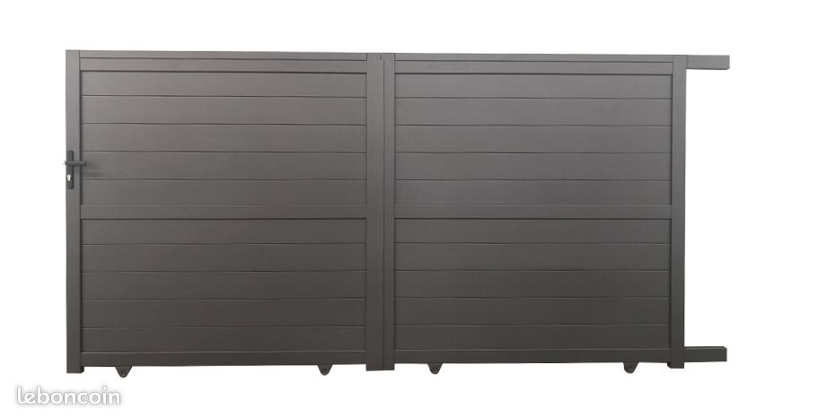 Portail alu coulissant moderne – Grande largeur 6m (image 3)