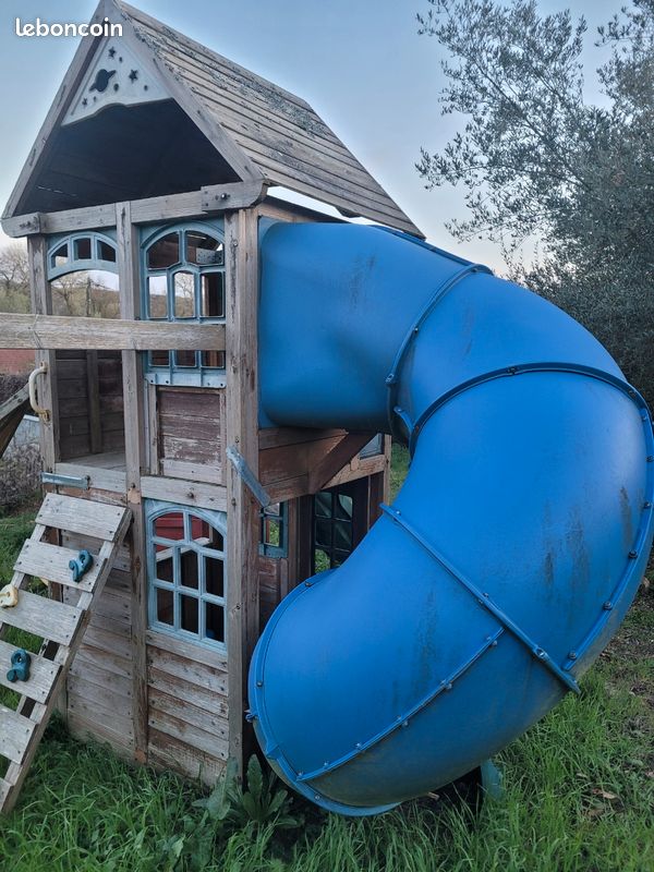 Toboggan De Jeu Bleu 174x38 Cm Polypropylène - Toboggan Enfant Toboggan Exterieur Aire De Jeux Jeux En Plein Air Jouet Enfant 86086611