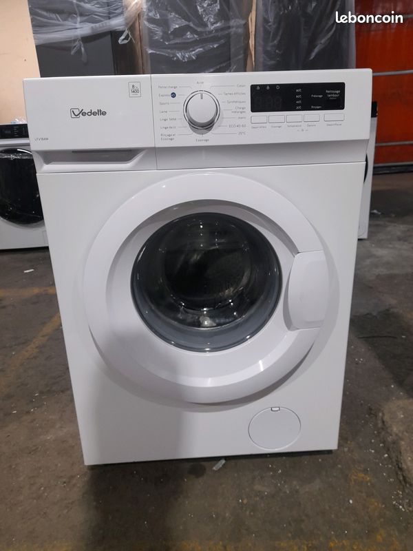 Lave-linge Hublot Vedette 7kg - Occasion, Fonctionnel, Couleur Blanche, Portable