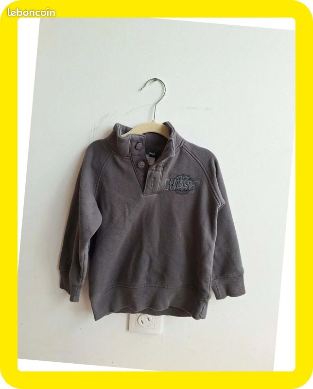 Pull Garçon NEXT 2 Ans - Gris, Coton, Manches Longues - Occasion