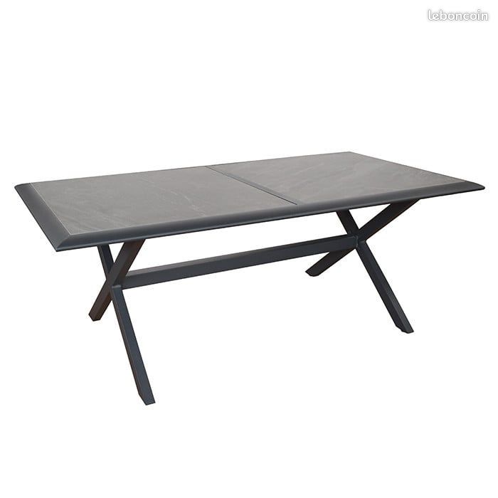 Table de jardin aluminium plateau Kedra® - Ceram - L.198 x l.104 cm - 8 personnes (image 1)
