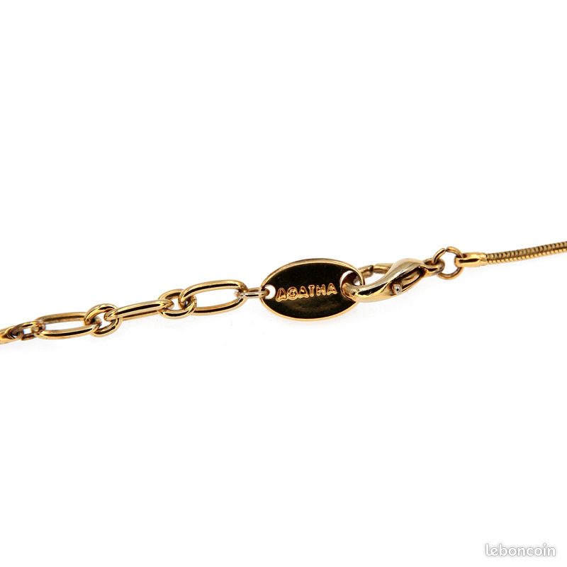 Collier Agatha Paris Vintage - Mi-long - Grosse Maille Dorée - Années 80-90