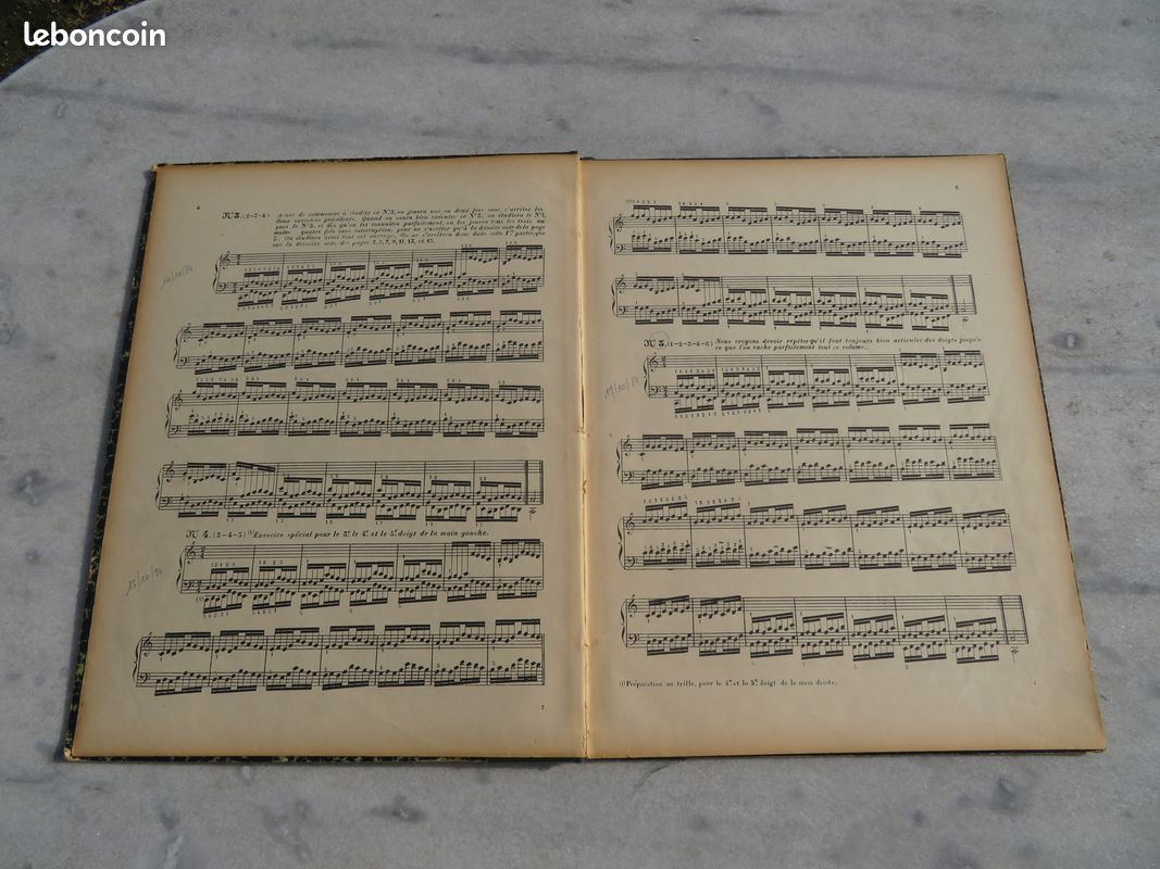 VINTAGE - Ancien livre de partition "Le Pianiste Virtuose - En 60 Exercices" - Par C.L HENON - FRANCE (XIXé) (image 6)