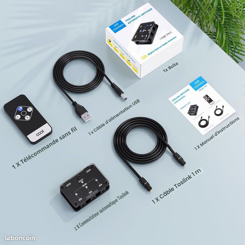 COOIDEA Commutateur Automatique Numérique Optique 3x1 SPDIF Toslink (image 3)