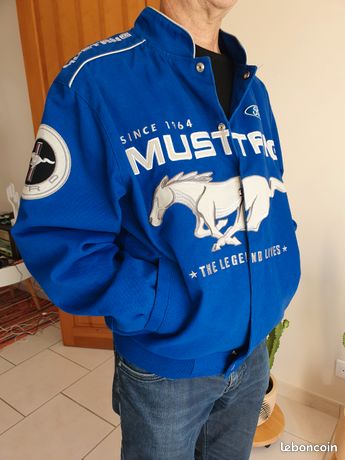 Veste En Jean Mustang Taille M - Coupe Cintrée Bleue - Doublure Coton - Occasion Très Bon état