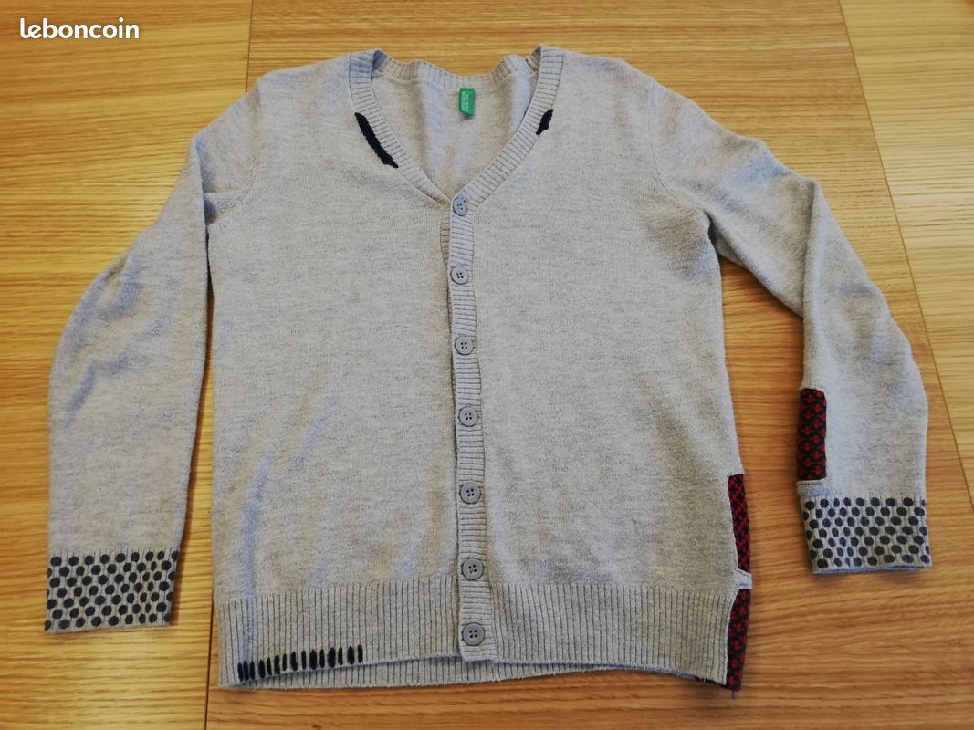 Gilet gris chiné 6 ans BENETTON (image 1)
