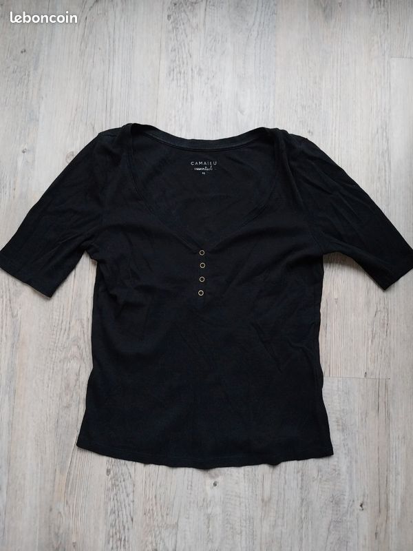 T-shirt col V Camaïeu (image 1)