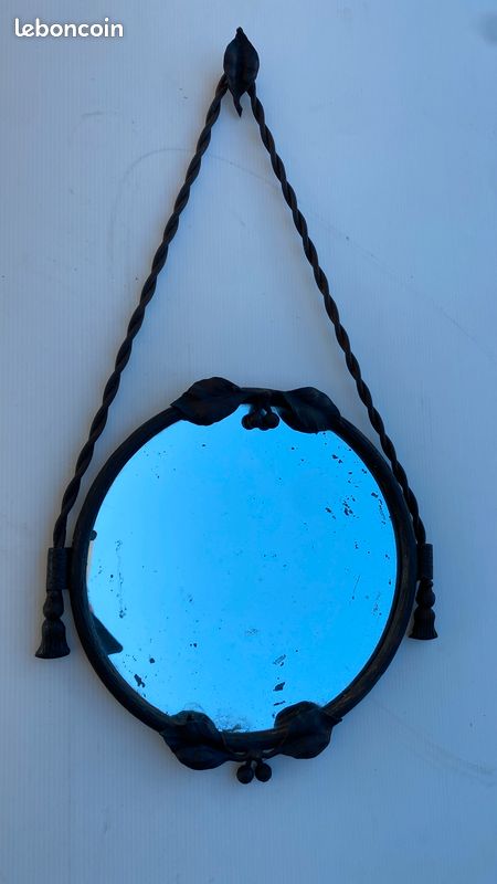 Ancien miroir art deco fer forge (image 1)