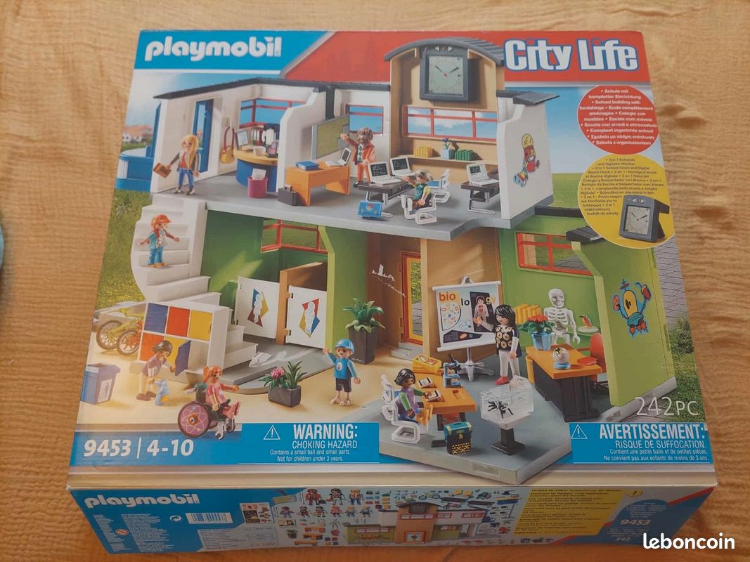 playmobil bâtiment école équipée