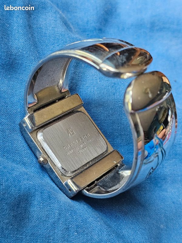 Montre Vintage AS Chalisson à Quartz - Cadran Et Bracelet Argenté - Occasion - Montre Ancienne Unisexe