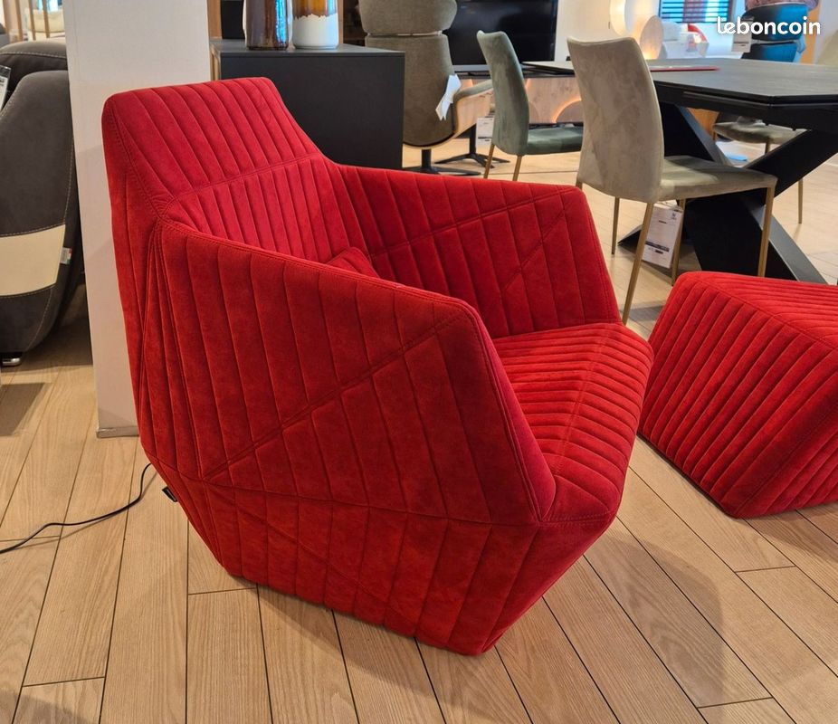 Fauteuil avec pouf facett bouroulec (image 2)