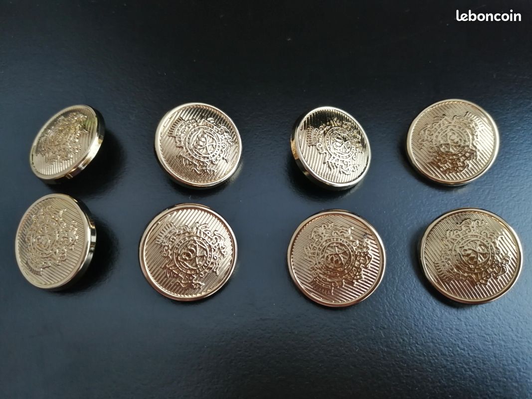 Lot de 12 boutons en métal doré (image 2)
