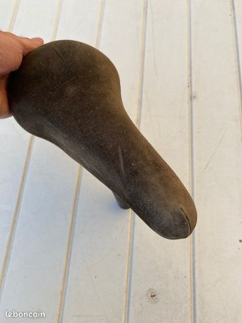 Selle De Vélo Course Vintage Italia Sprint - Dessus Daim Noir, Fabrication Italienne