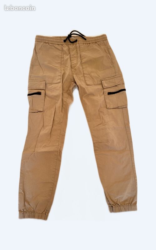 Pantalon Celio Pull Homme Pantalon Cargo Taille Élastique Gris