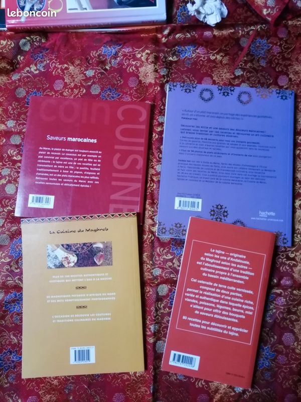Lot 4 livres de cuisine: Cuisine et douceurs marocaines, Cuisine du Maghreb et Tajines (image 2)