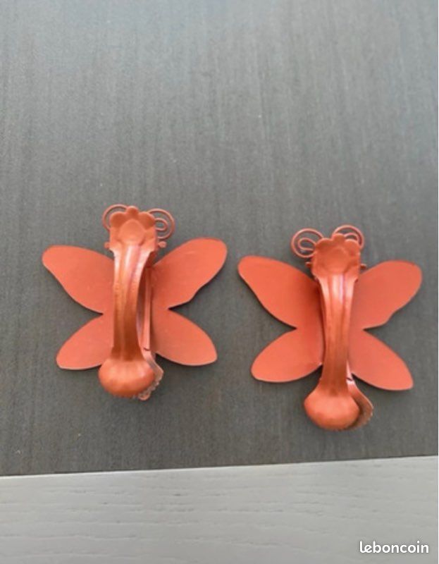 Deux pinces / attaches pour rideaux ou voilage Papillon (image 4)