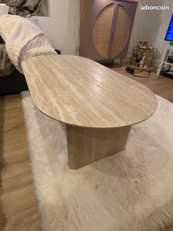Table basse style travertin neuf (image 4)