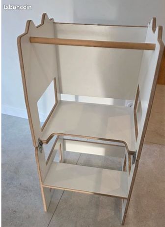 Tour D'observation Montessori Pour Tout-petit - Transformable En Table - Tableau Noir, Charge 70 Kg - Naturel