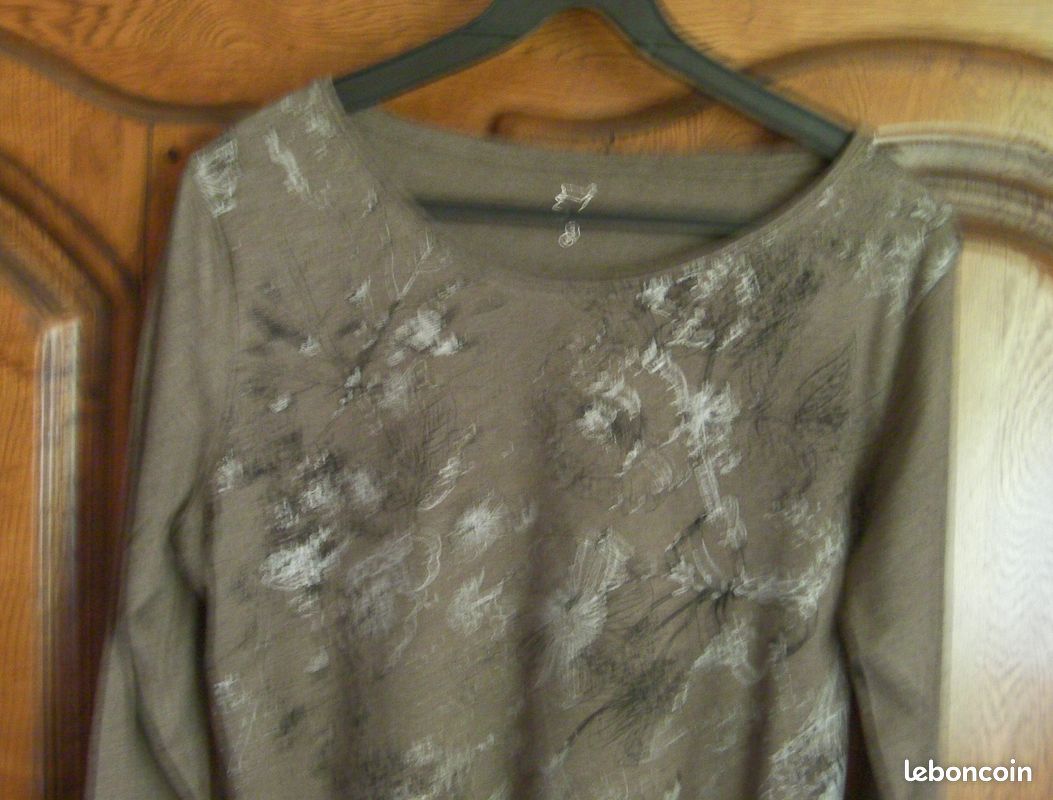 Tee-shirt kaki ANTONELLE - Taille 42 (image 2)