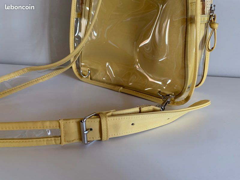 Sac à main ou bandoulière transparent et jaune (image 6)