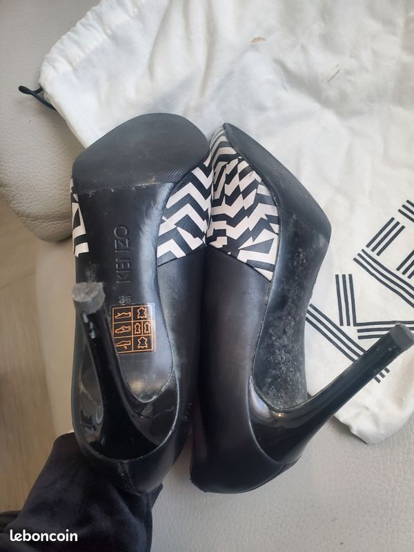 🌺 Bottines a talon zèbre géométrique noir et blanc taille 36 marque kenzo avec boite et dustbag (image 5)